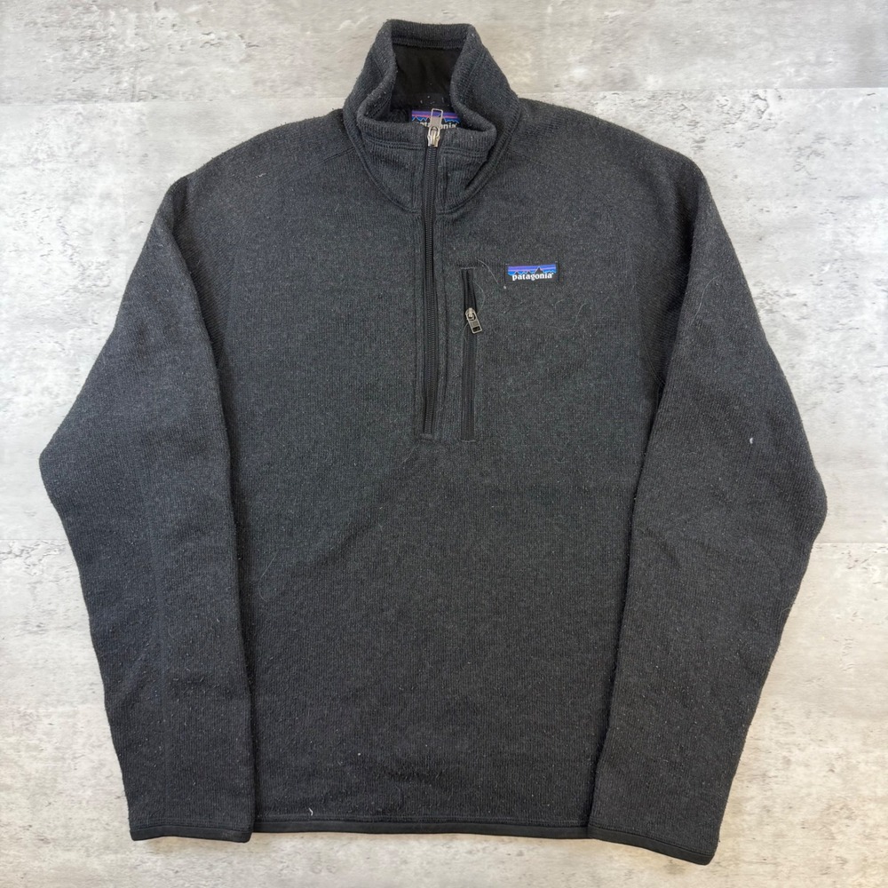 Patagonia Better Sweater 1/4 Zip Fleece Pullover Black Mens Small 25527